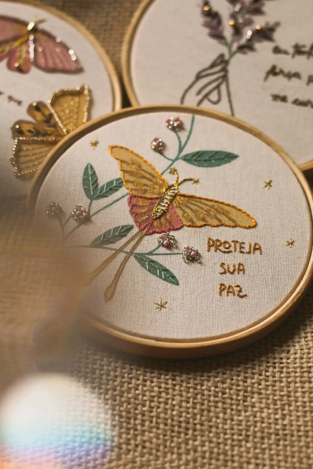Borboleta: "Proteja sua paz"